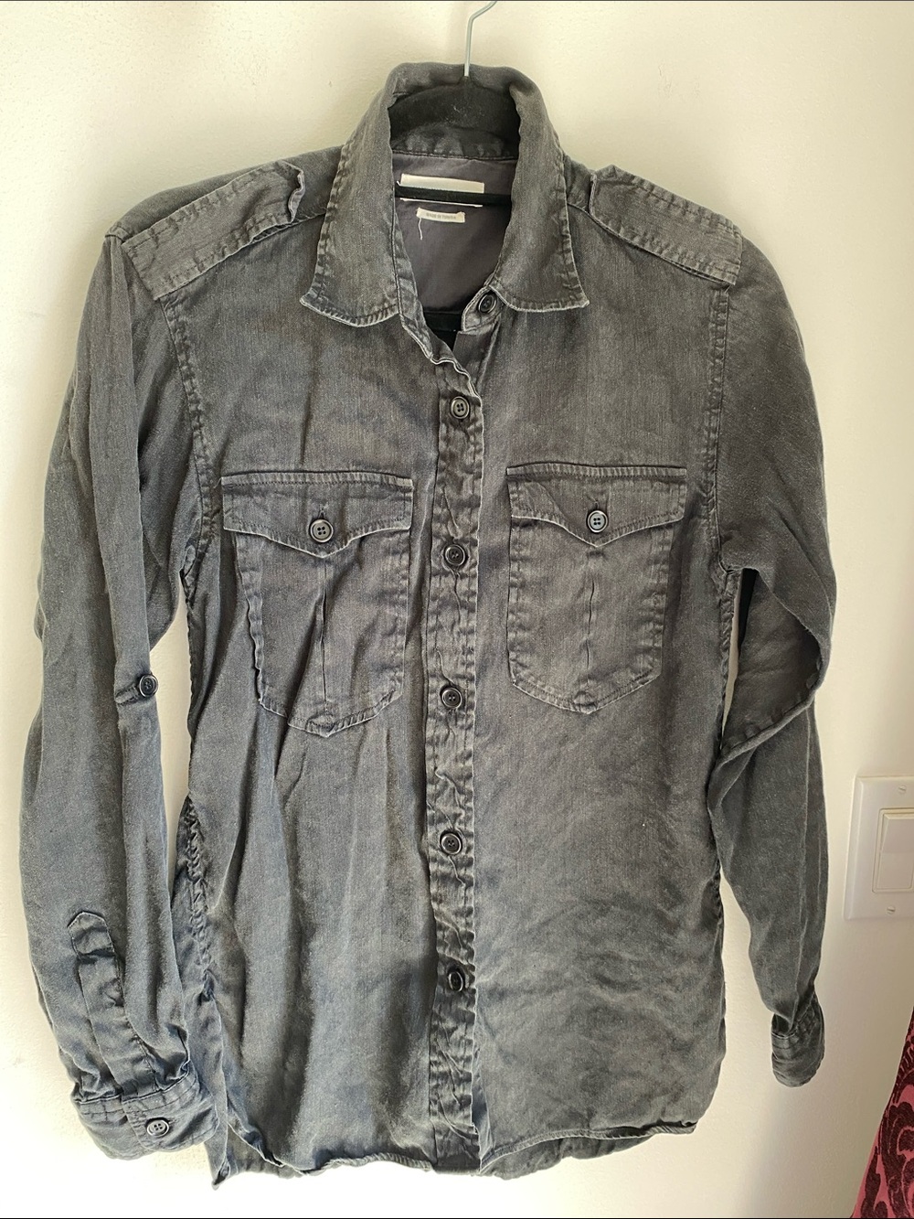 Isabel Marant Etoile Linen Button Up Black Shirt 38